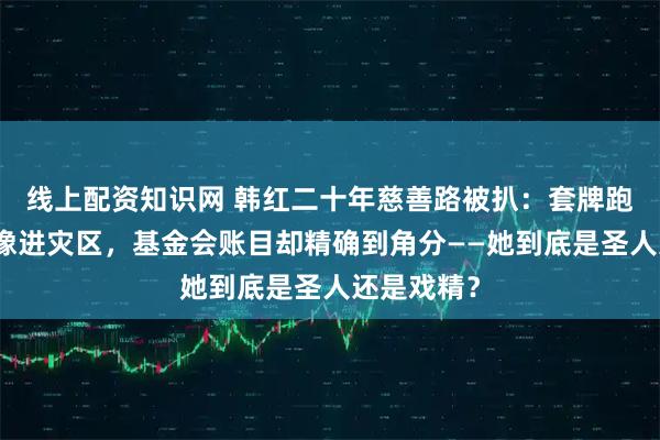 线上配资知识网 韩红二十年慈善路被扒：套牌跑车、带摄像进灾区，基金会账目却精确到角分——她到底是圣人还是戏精？